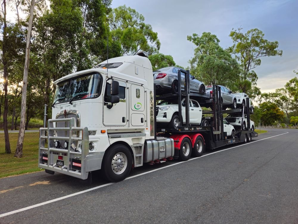 Car-hauler truck transporting vehicles